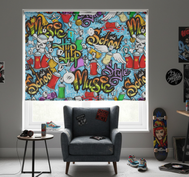 Rolgordijn tienerkamer urban graffiti hip-hop cultuur - TenStickers