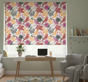 Rolgordijn tienerkamer wildbloemenpatroon - TenStickers