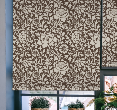 Rolgordijn woonkamer vintage bloemen - TenStickers