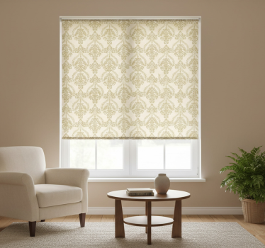 Rolgordijn vintage met bloemen beige details - TenStickers