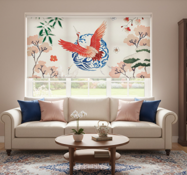 Rolgordijn woonkamer chinoiserie - TenStickers