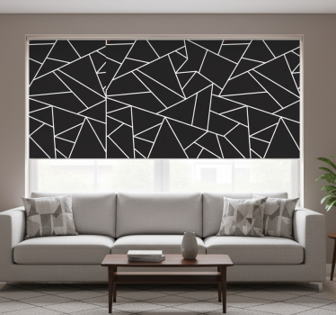 Rolgordijn woonkamer classic zwart wit mozaïek - TenStickers