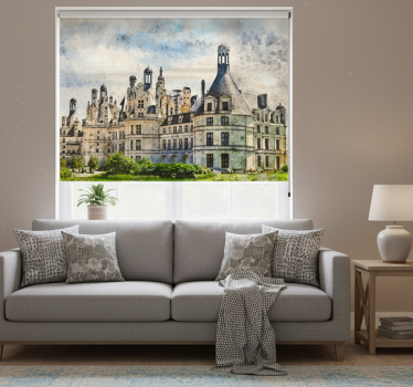 Rolgordijn woonkamer franse kasteel - TenStickers
