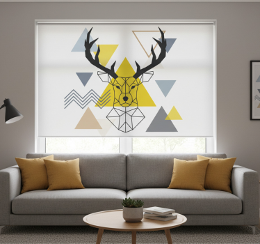 Rolgordijn woonkamer geometrische herten - TenStickers