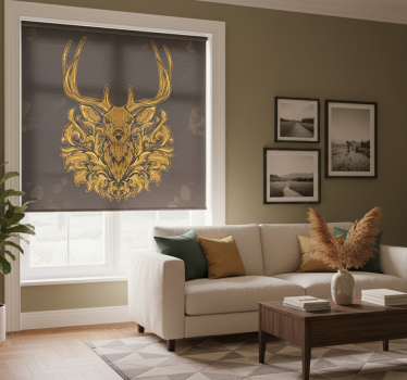 Rolgordijn woonkamer golden hert - TenStickers