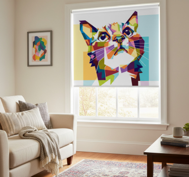 Rolgordijn woonkamer kattenkleuren - TenStickers