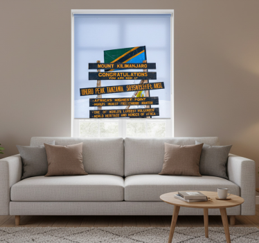 Rolgordijn woonkamer kilimanjaro sign - TenStickers