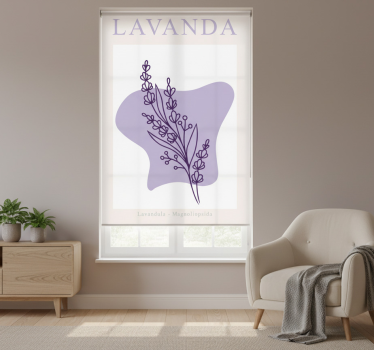 Rolgordijn woonkamer lavendel minimalistisch - TenStickers