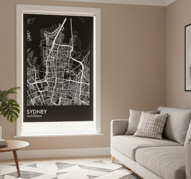 Rolgordijn woonkamer mapa sydney - TenStickers