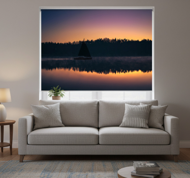 Rolgordijn woonkamer mazury zeilboot zonsondergang - TenStickers