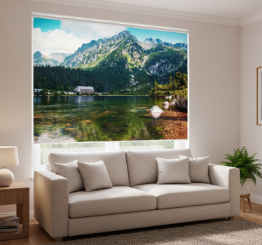 Rolgordijn woonkamer meer van de poolse tatra - TenStickers