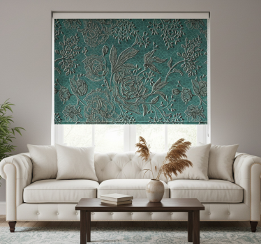 Rolgordijn woonkamer met oosterse flora - TenStickers