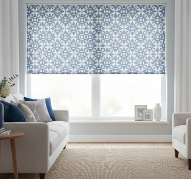 Rolgordijn woonkamer moderne blauwe vaas hampton stijl - TenStickers