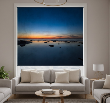 Rolgordijn woonkamer noordse zonsondergang op zee - TenStickers