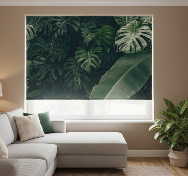 Rolgordijn woonkamer prachtige groene jungle - TenStickers