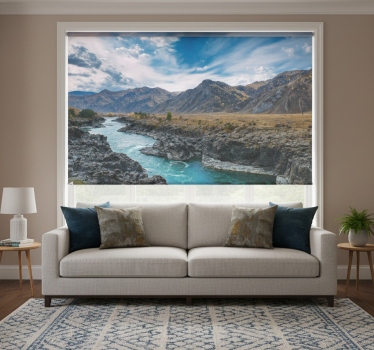 Rolgordijn woonkamer rivier in de andes - TenStickers