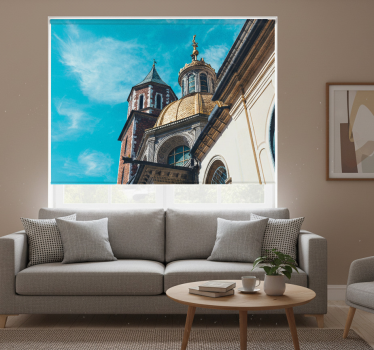 Rolgordijn woonkamer uitzicht op wawel - TenStickers
