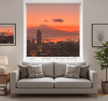 Rolgordijn woonkamer zonsondergang naples - TenStickers