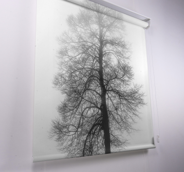 rolgordijnen bomen print Grijsschaal - TenStickers