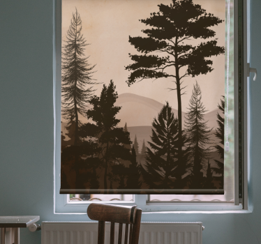 Rolgordijnen bomen print Scandinavische stijl warm gekleurd bos - TenStickers