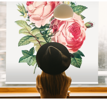 Romantische rozenbloesems rolgordijn bloemen en planten - TenStickers