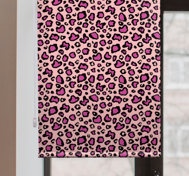 Roze luipaardprint rolgordijn meer dieren - TenStickers