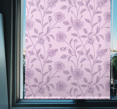 Rozen bloemenpatroon rolgordijn bloemen en planten - TenStickers
