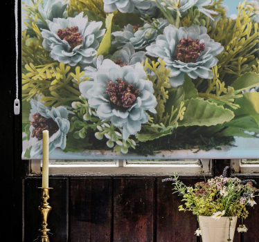 Sappige opstelling rolgordijn bloemen en planten - TenStickers