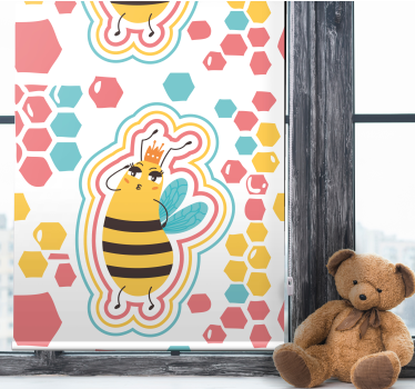 Schattig bijenkarakter rolgordijn dieren - TenStickers