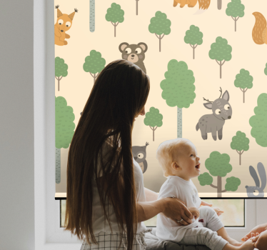 Baby boswezens kinderkamer rolgordijn - TenStickers