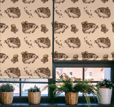 Egels en paddenstoelen rolgordijn dieren - TenStickers