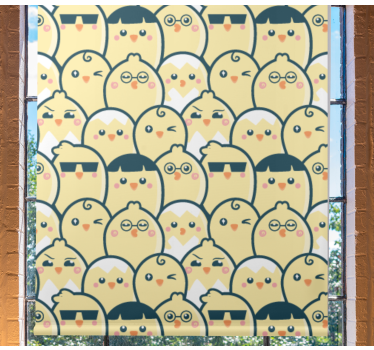 Schattige kuikengezichten rolgordijn dieren - TenStickers