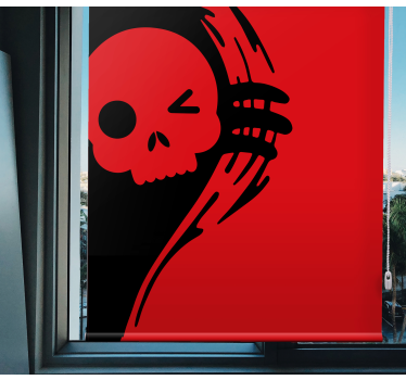 Schedel embleem ontwerp nerd rolgordijn - TenStickers