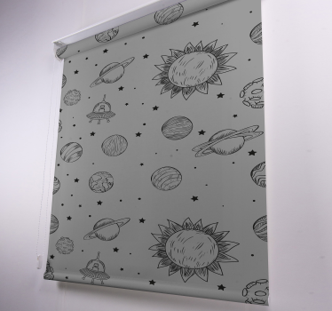 Schets van de ruimteverkenning nerd rolgordijn - TenStickers