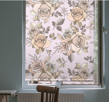 Sierlijk rozenmotief rolgordijn bloemen - TenStickers