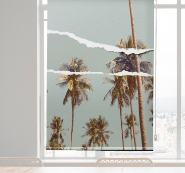Palm zomer ontwerp rolgordijn bomen - TenStickers