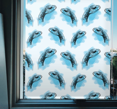Blauwe slangengezichten rolgordijn dieren - TenStickers
