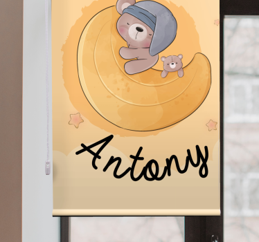 Slaperige beren met naam rolgordijn babykamer - TenStickers