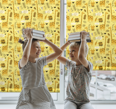 Gele jungledieren kinderkamer rolgordijn - TenStickers