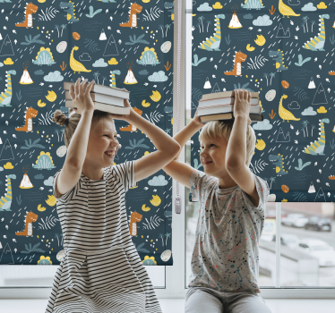 Speeltijd met dinosaurussenthema dinosaurus rolgordijn - TenStickers