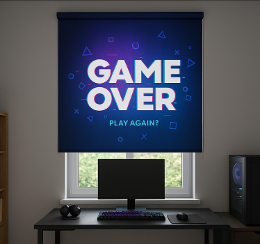 Spel over, opnieuw spelen gamer rolgordijn - TenStickers