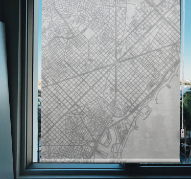 Stadskaart patroon wereldmap rolgordijn - TenStickers