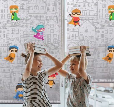 Stedelijke helden superhelden rolgordijn - TenStickers