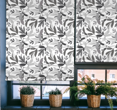 Stijlvol bladpatroon rolgordijn bloemen en planten - TenStickers