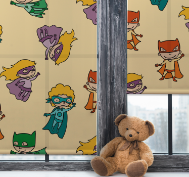 Superheldentekenfilm kinderkamer rolgordijn - TenStickers