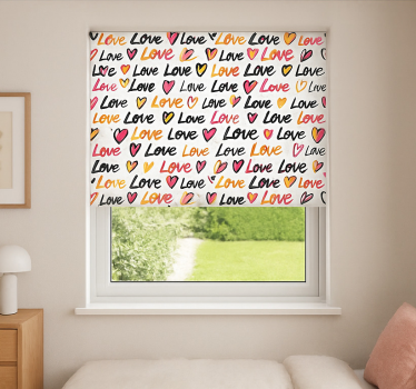 Tekst ¨liefde liefde liefde¨ rolgordijn tienerkamer - TenStickers