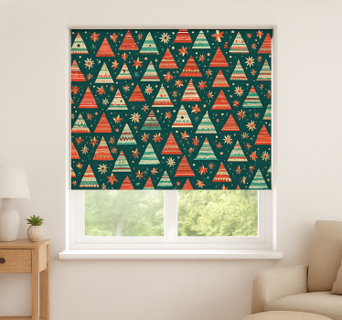 Rode en groene kerst rolgordijn woonkamer - TenStickers
