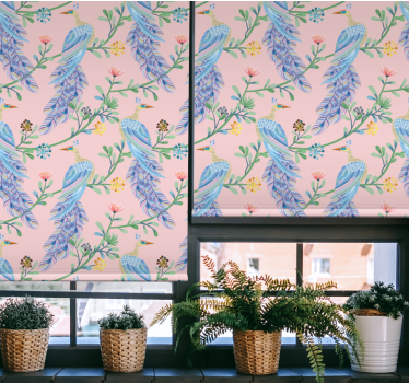 Tropisch vogelontwerp rolgordijn bloemen en planten - TenStickers