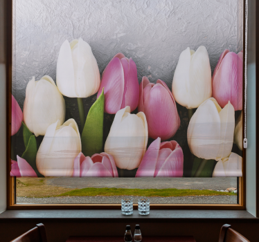 Tulp bloesem arrangement rolgordijn bloemen en planten - TenStickers