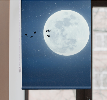 Volle maan rolgordijn woonkamer - TenStickers